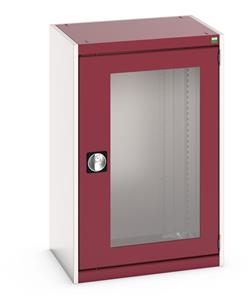 40011056.** cubio cupboard with window doors. WxDxH: 650x525x1000mm. RAL 7035/5010 or selected